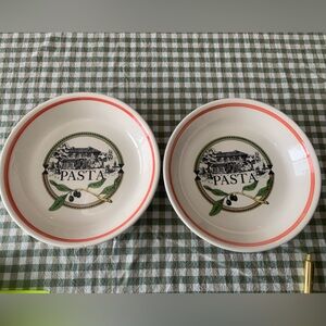 Vintage Ironstone Tableware Round Pasta Serving Bowl Made In Italy Set Of 2